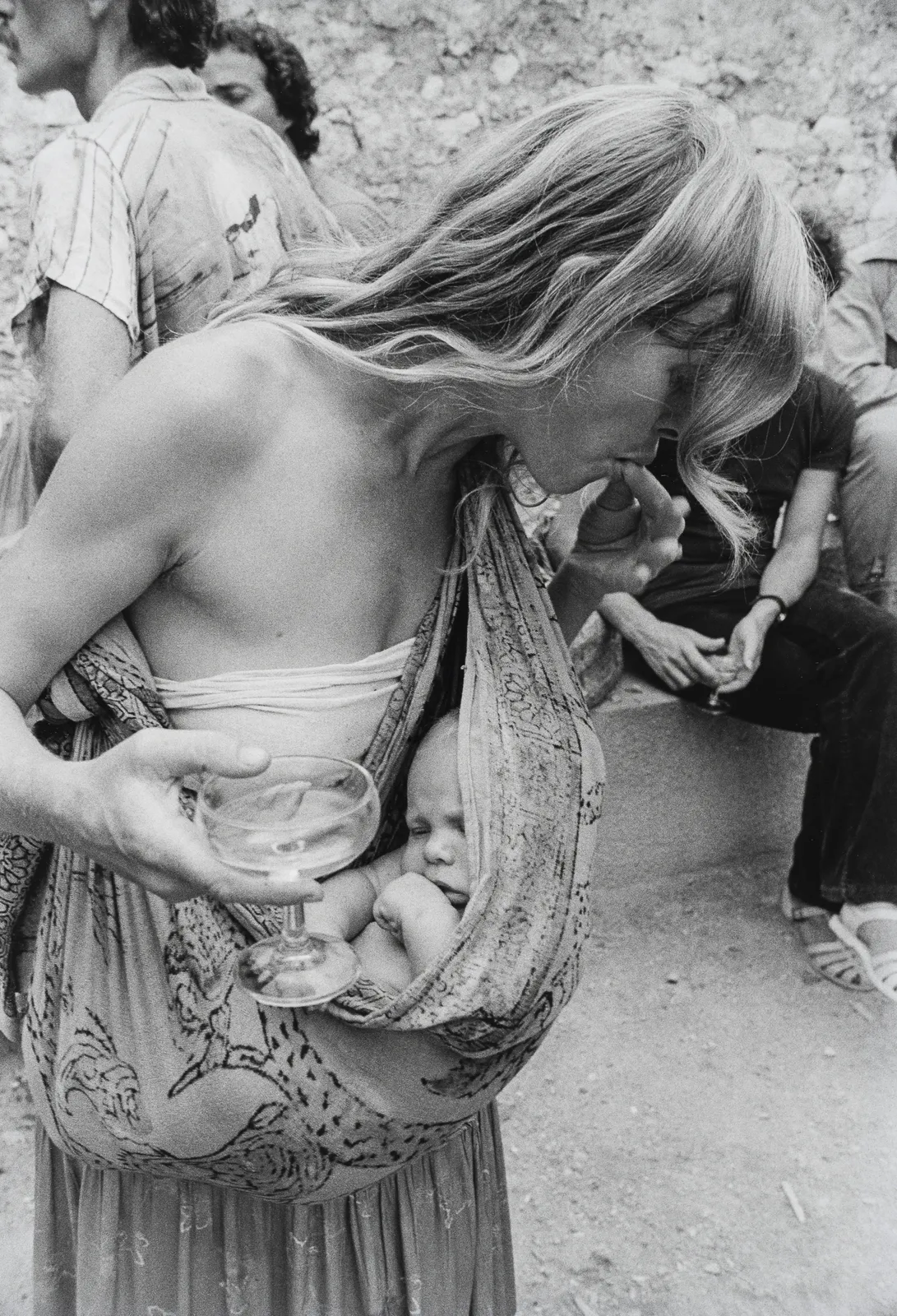 Oriol Maspons, Jan and Baby Zoltan at a party in Dalt Vila, Ibiza, Spain, 1978