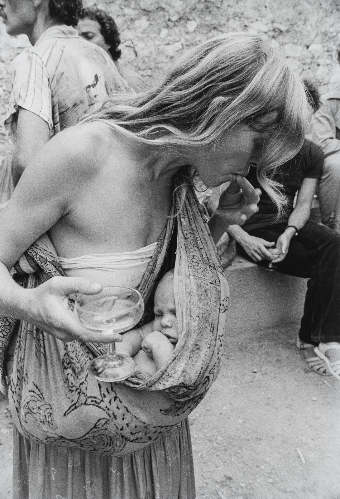 Oriol Maspons, Jan and Baby Zoltan at a party in Dalt Vila, Ibiza, Spain, 1978