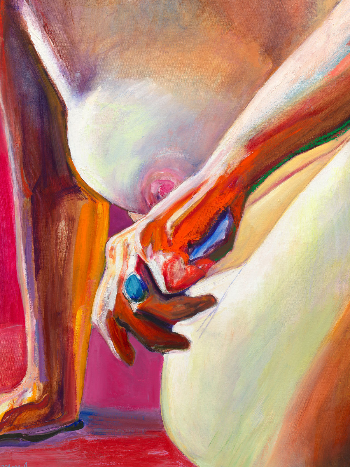 Joan Semmel, Pink Lean, 2019