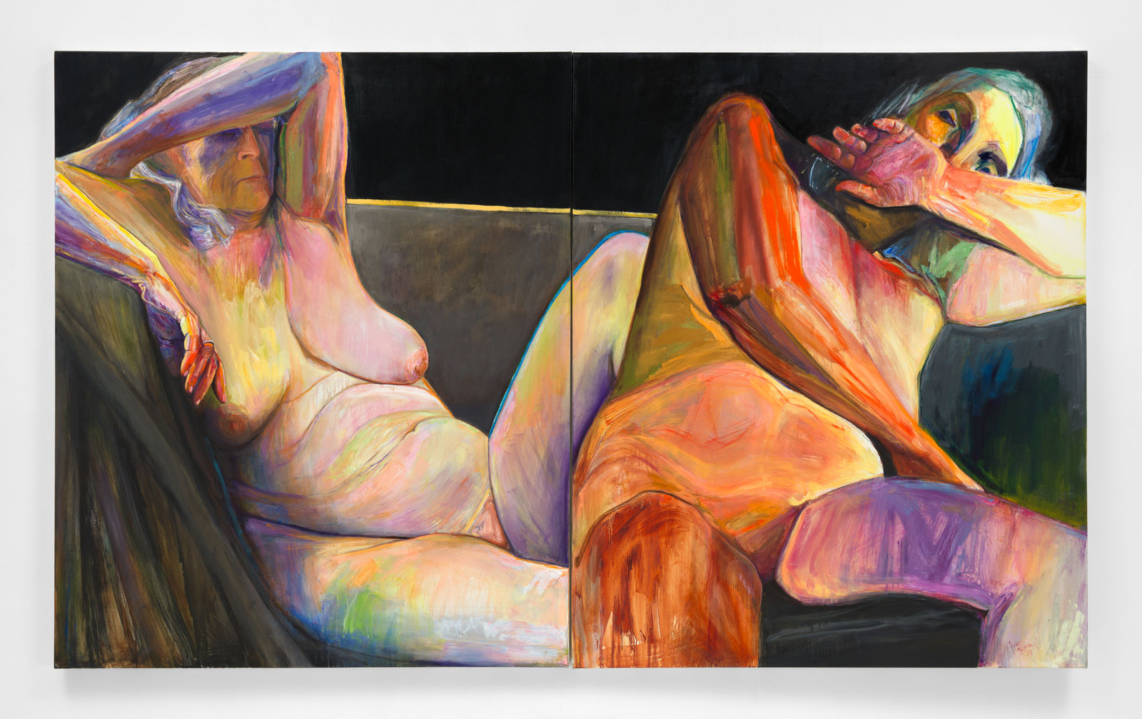 Joan Semmel, Couch Diptych, 2019