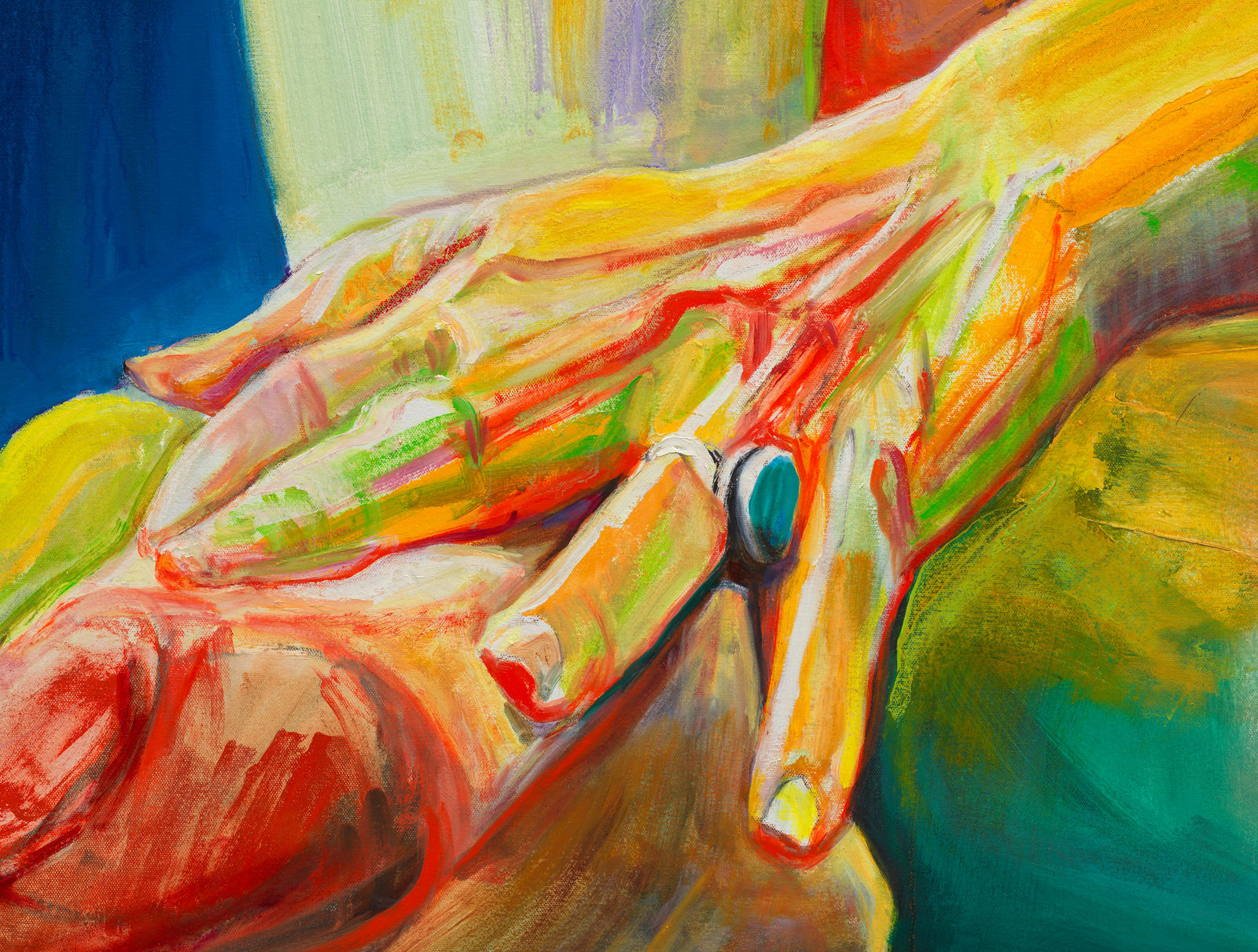 Joan Semmel, Touching Toes, 2019