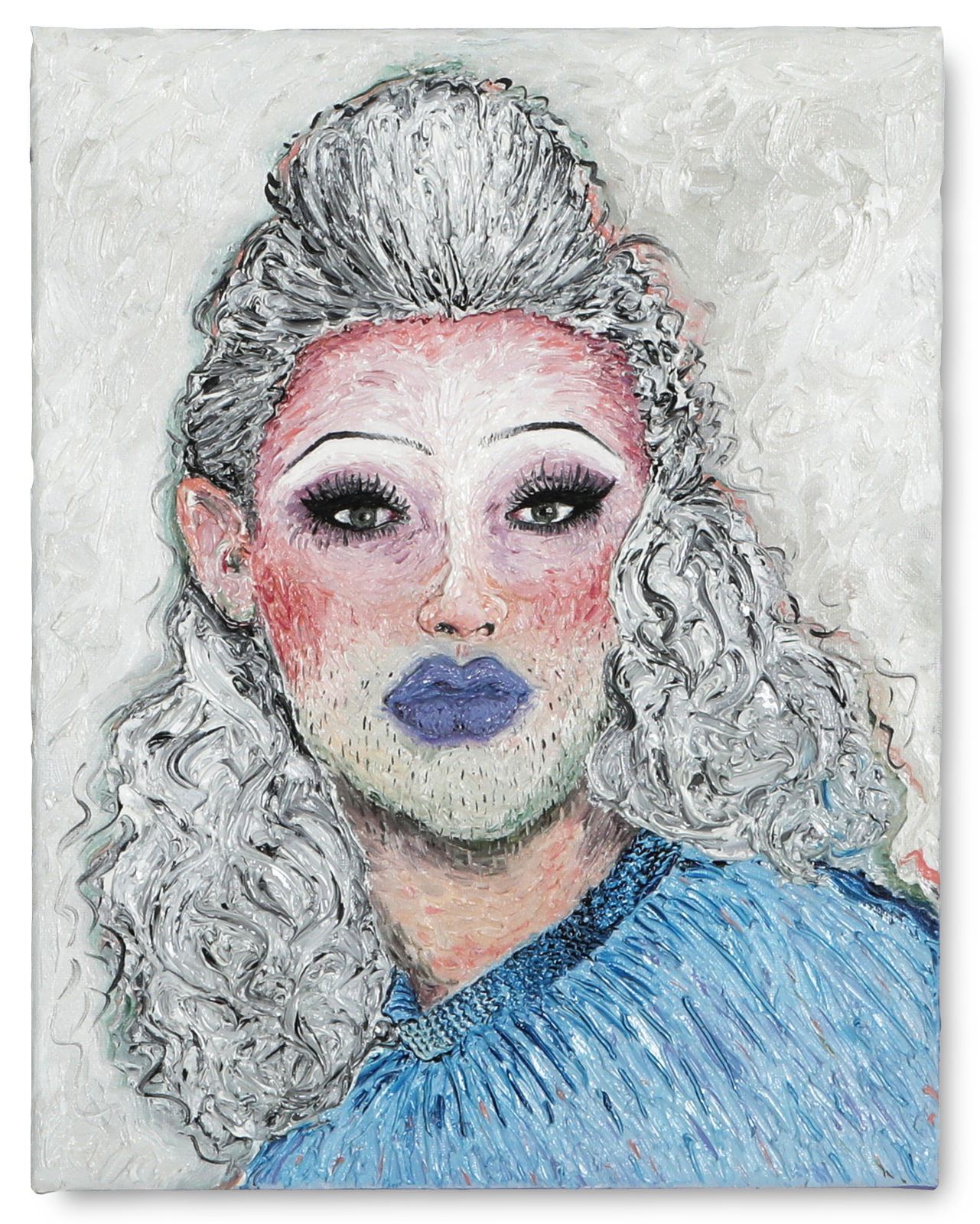 Mahsa Merci, A queer with purple lipstick, 2020