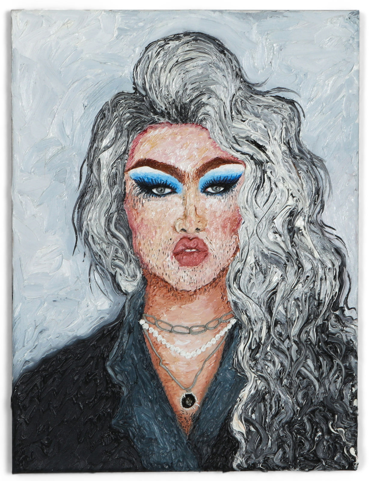 Mahsa Merci, A drag queen with a black suit, 2020