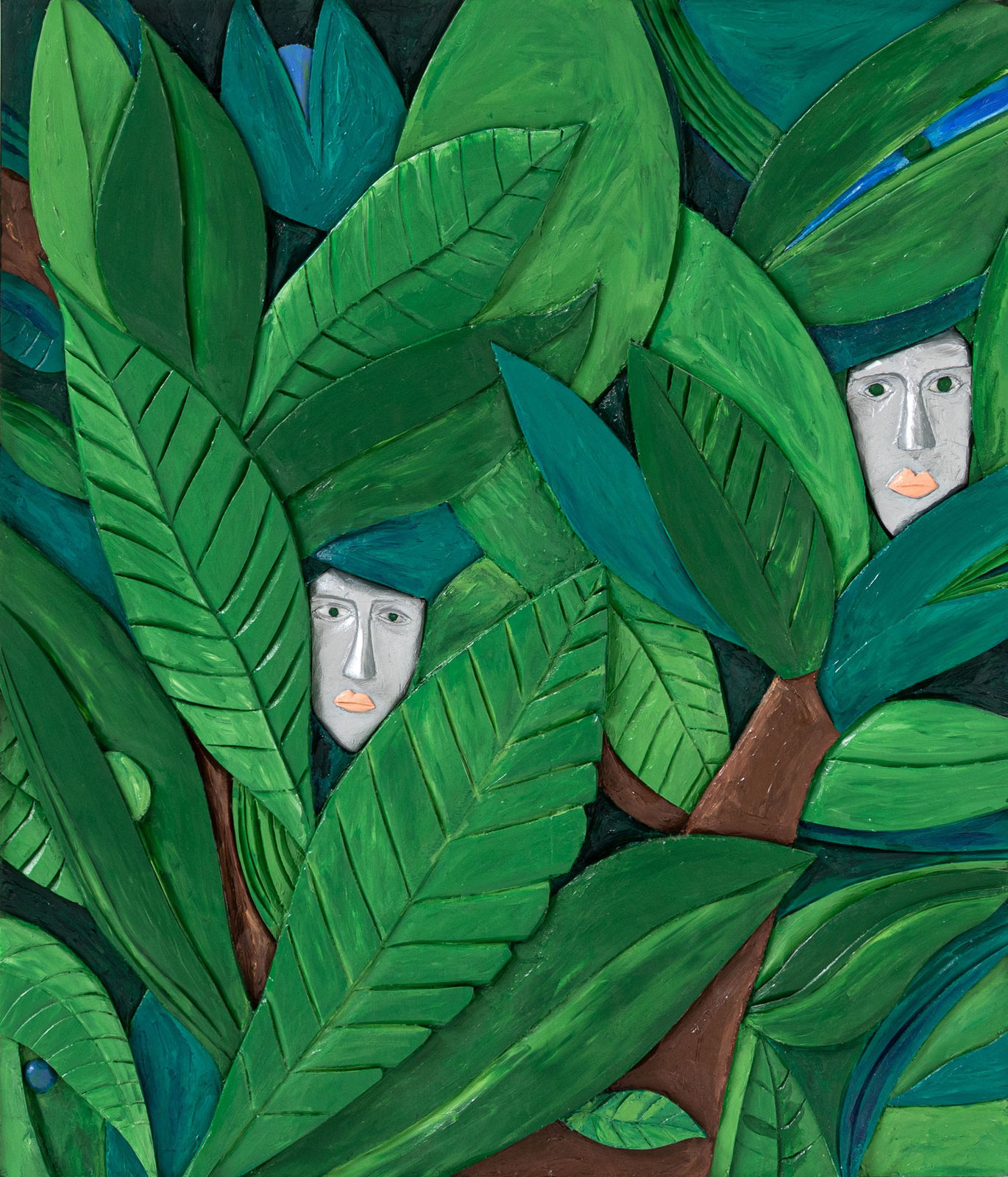 Victor Delestre, Two looking heads, 2022