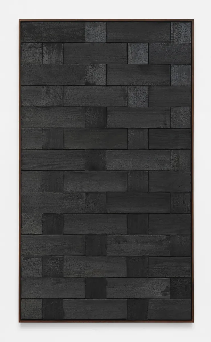 Davide Balula, Burnt Painting, Imprint of the Burnt Painting (B -—-—), 2015