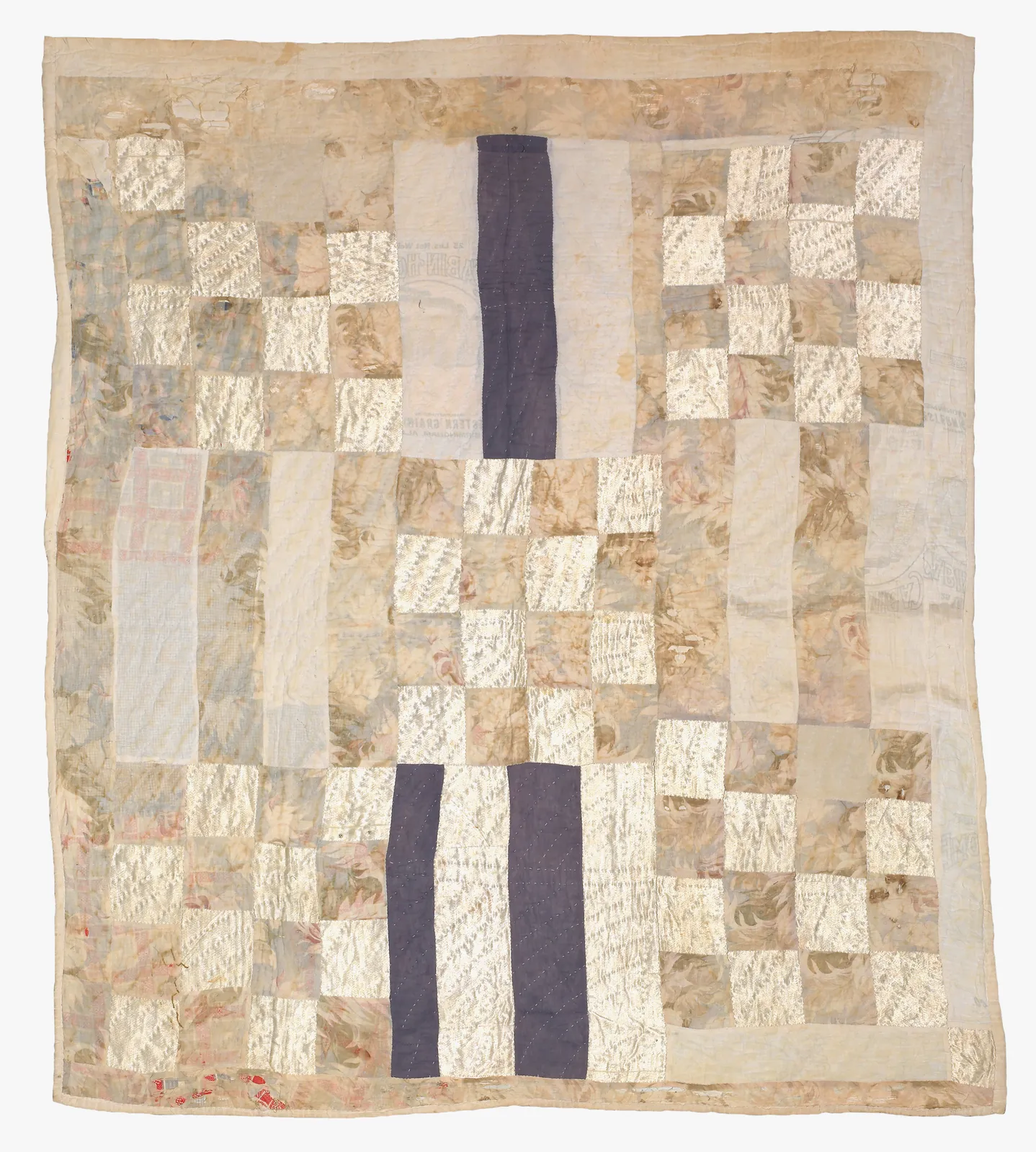 Rachel Carey George, 'Sixteen Patch' alternating with 'Roman Bars' blocks, c. 1940