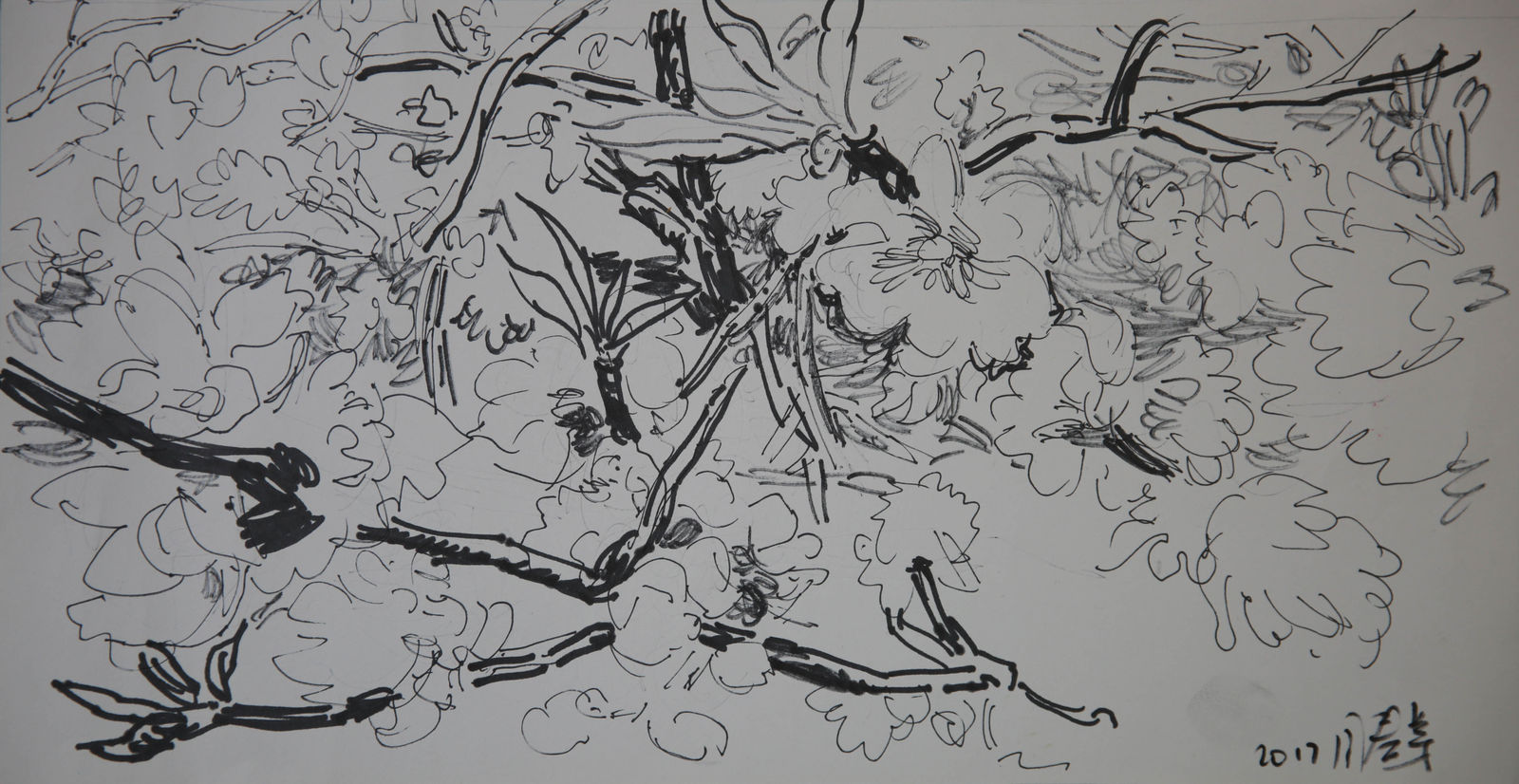 Zhou Chunya 周春芽, 草圖, 2018