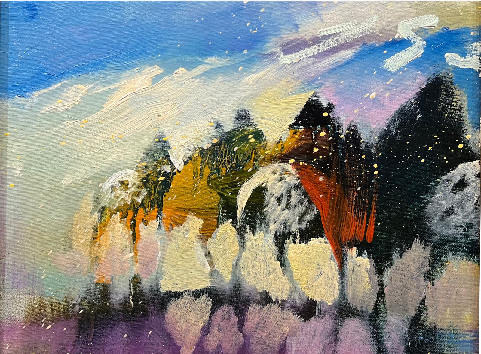 Earl Biss, Appaloosas in a Yellow Blue Sky