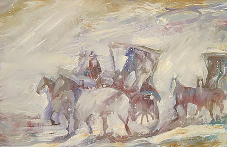 Earl Biss, Buggy Riders on a Snowy Day