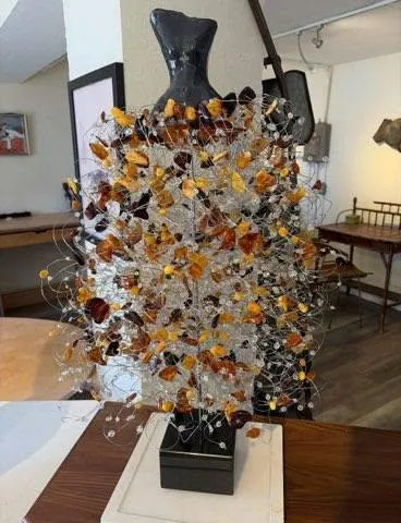 Estella Fransbergen, High Fired Clay Torso with Baltic Amber Quartz & Crystals