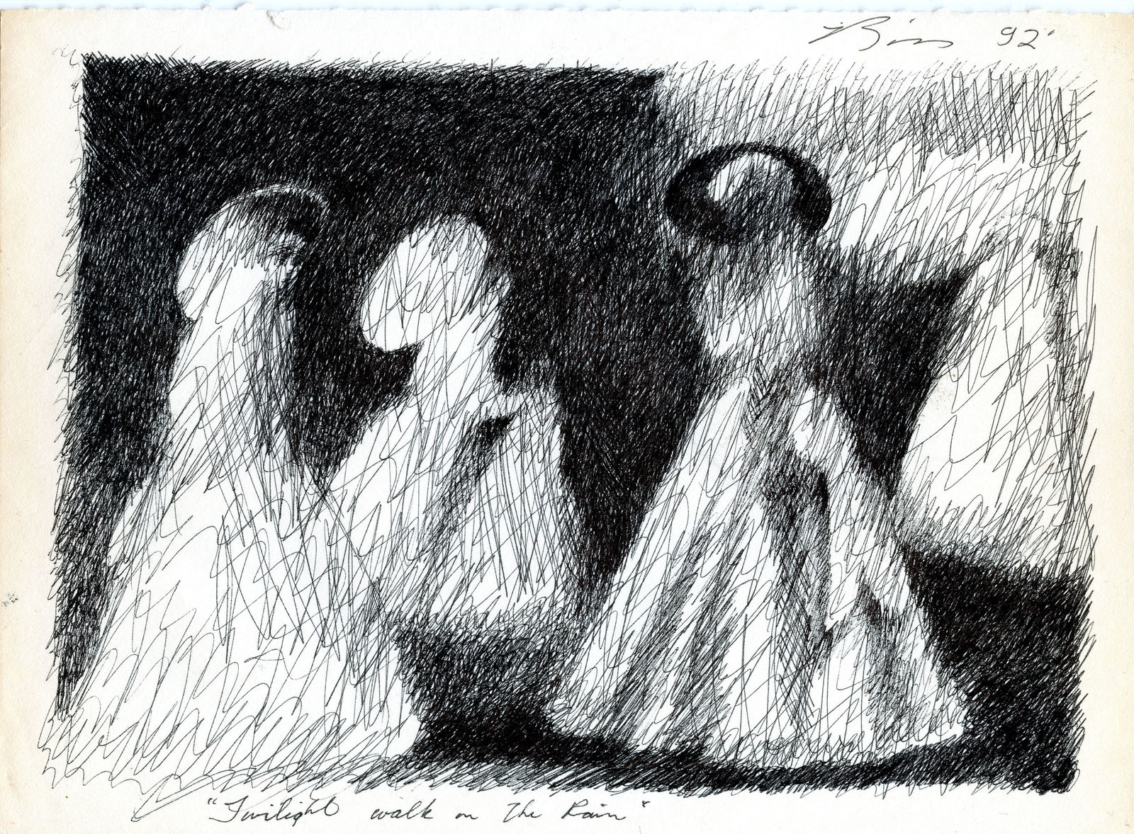 Earl Biss, Twilight Walk in the Rain EB19