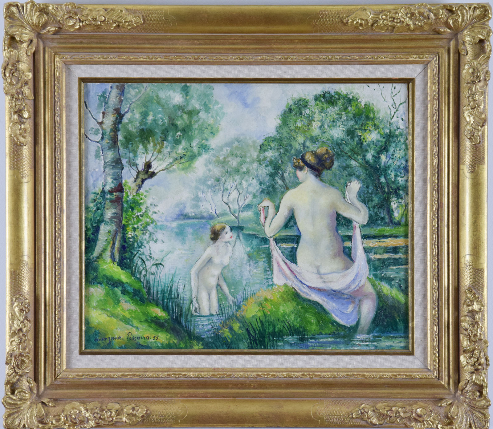 5 Generations of Camille Pissarro, Deux Baigneuses dans un Paysage