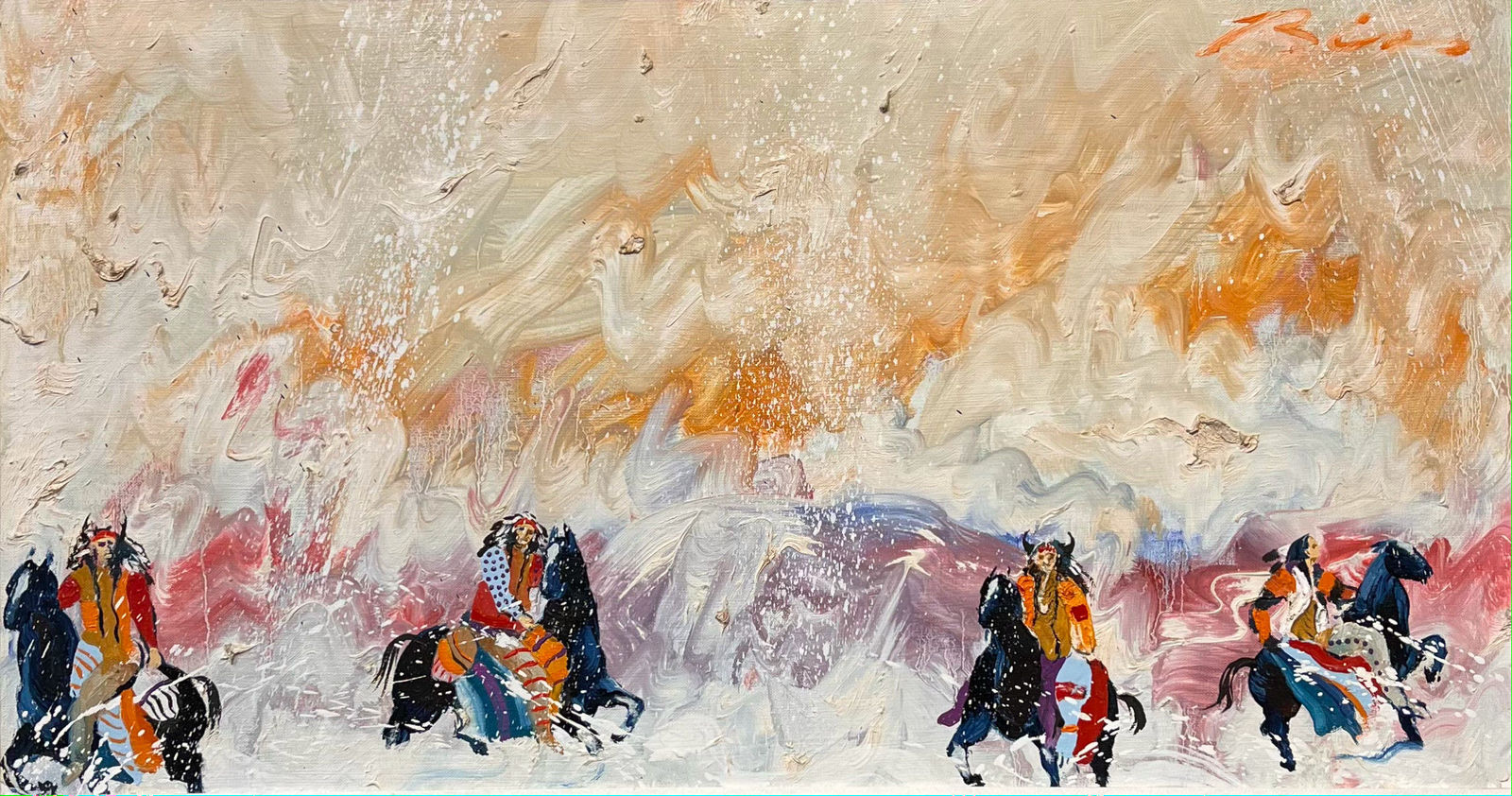 Earl Biss, Five Warriors in Orange 1981