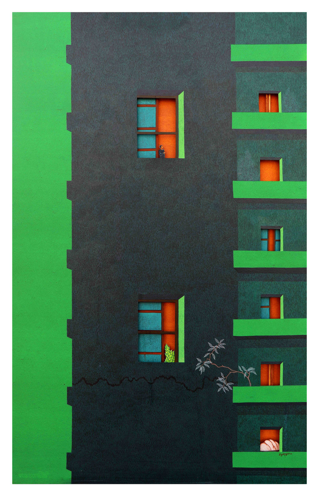 Digbijayee Khatua, Between the walls- X, 2022