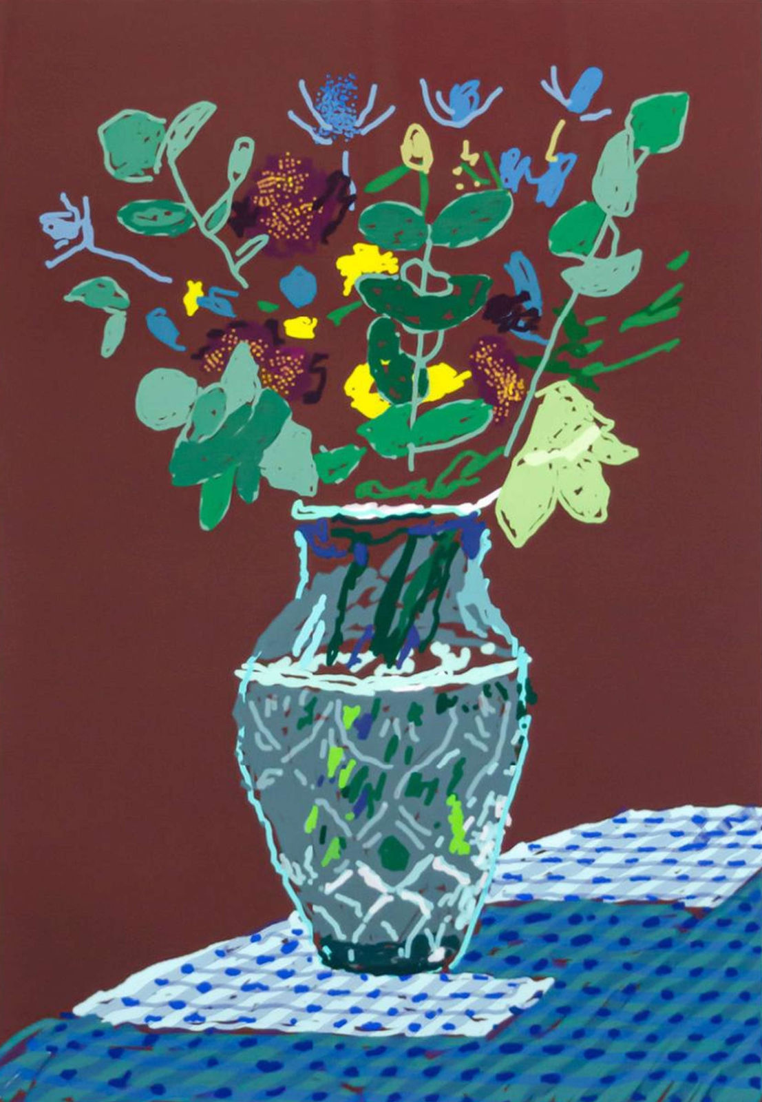 David Hockney, 25th March 2021, Flowers on the Table Edge, 2021