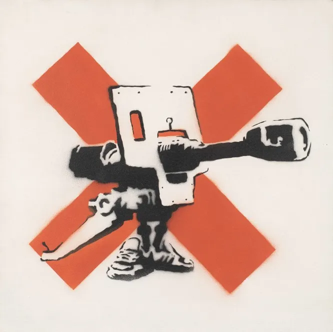 Banksy, Bad Meaning Good, 2002