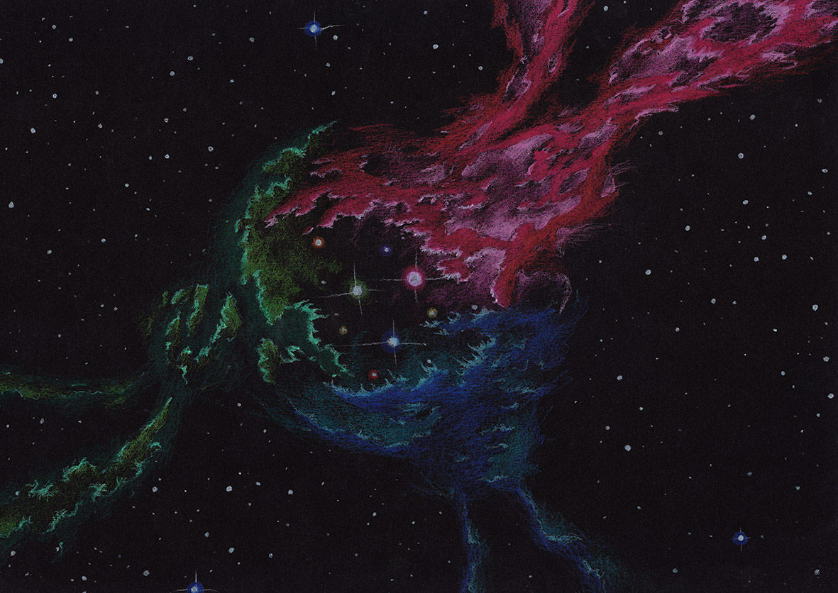 Ростан Тавасиев, Sketch for the Planetary Nebulas series | Эскиз туманности к проекту «Планетарные туманности», 2020
