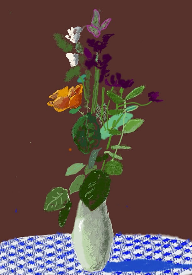 David Hockney, 7th March 2021, More Flowers on a Table , , 2021