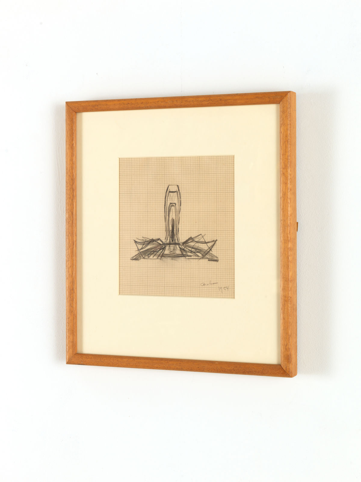 Naum Gabo, Sketch of the Monument to the Unknown Political Prisoner (D22), 1954