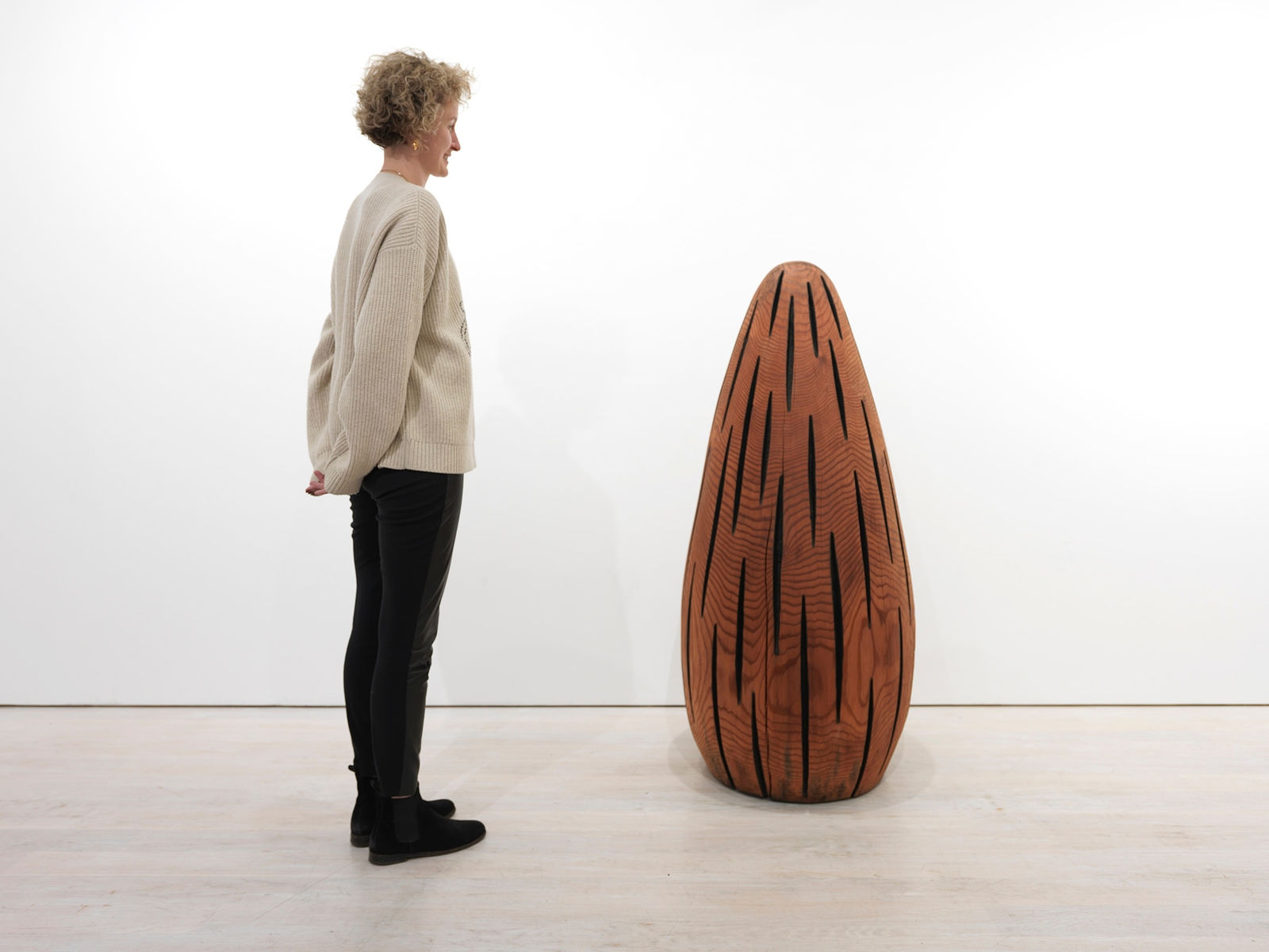 David Nash, Red and Black Egg, 2024