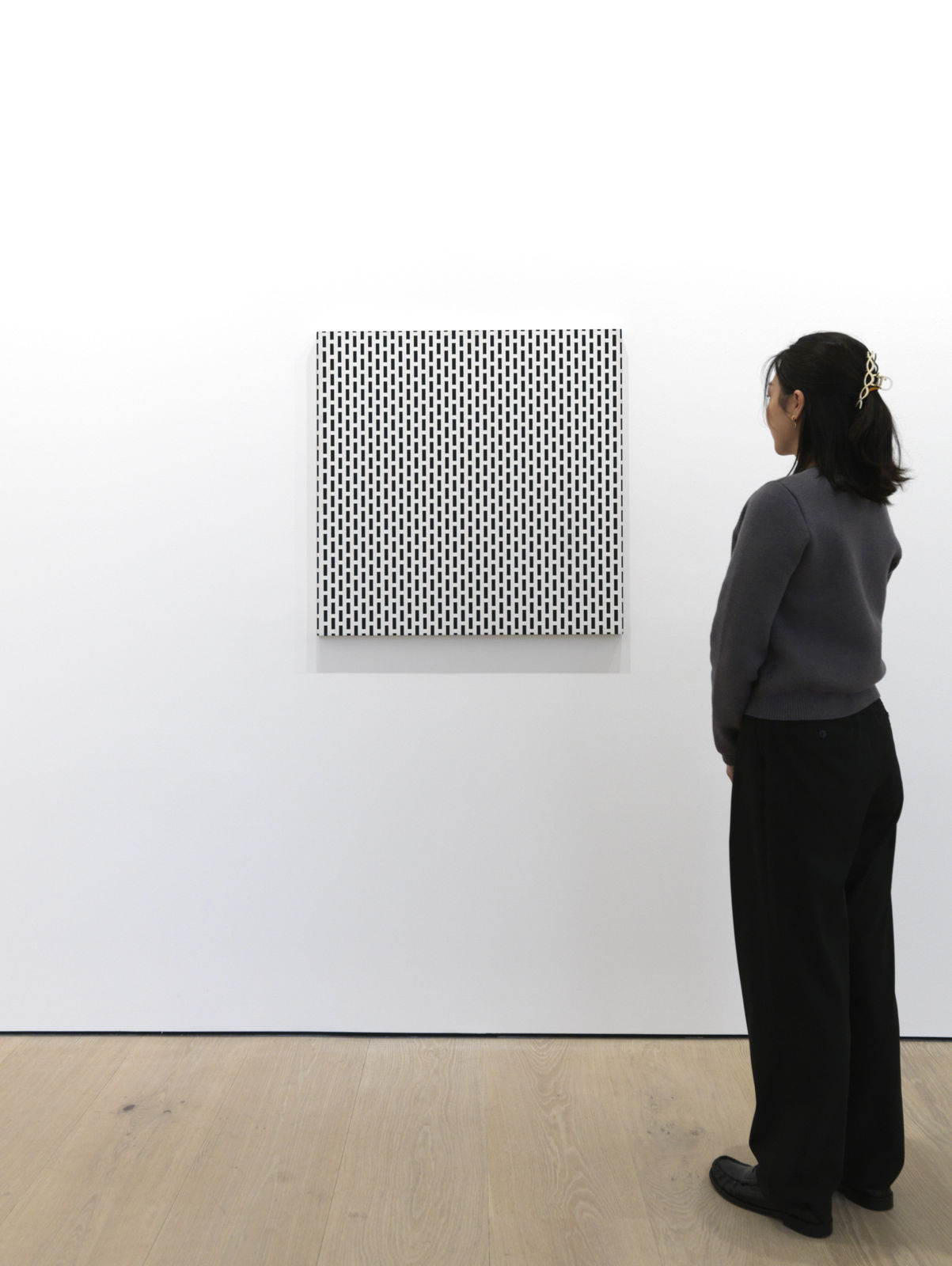 François Morellet, 3 trames de carrés = 1 trame de tirets, 1975