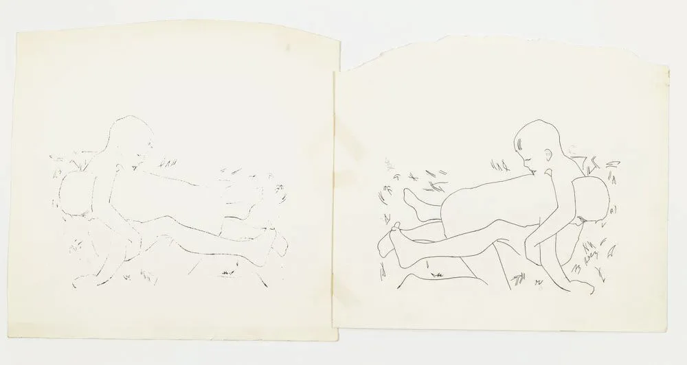 Andy Warhol, Two Boys, Full Figure, ca. 1954