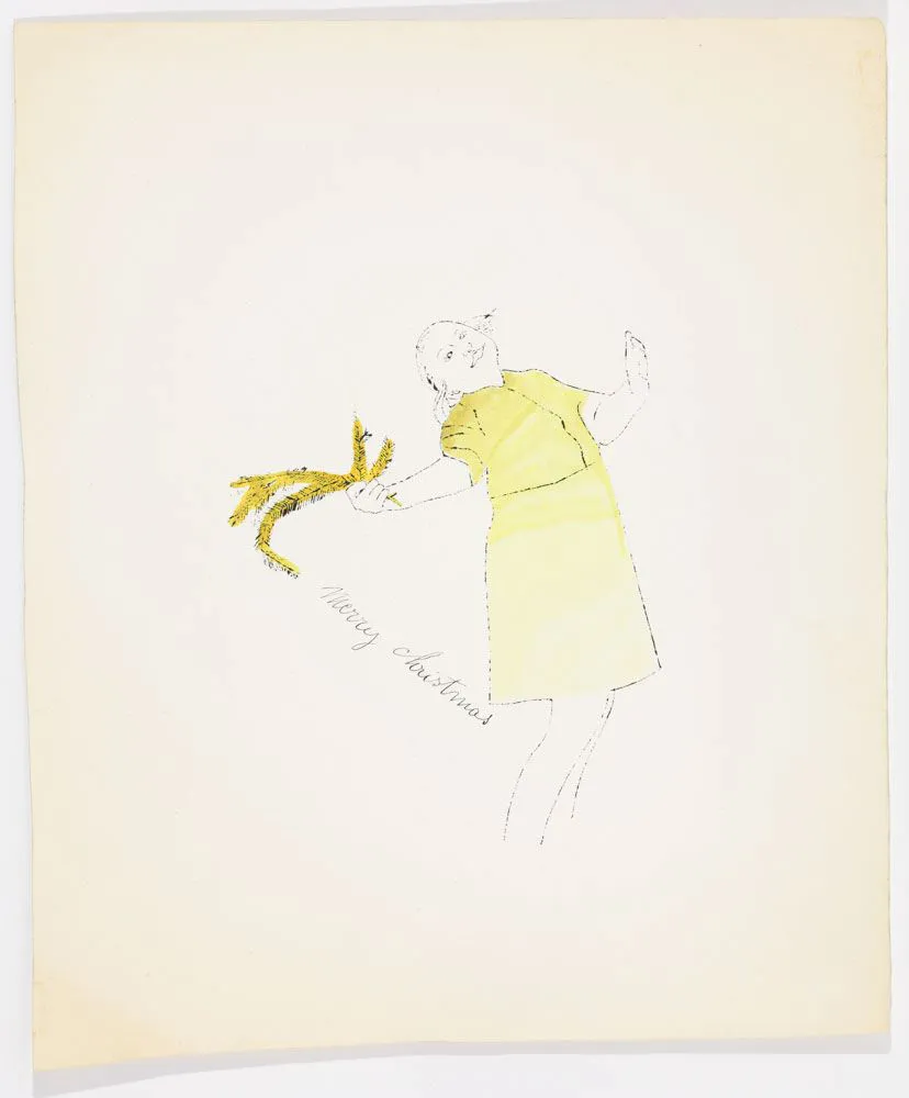 Andy Warhol, Female Holding Fir Branch, ca. 1956