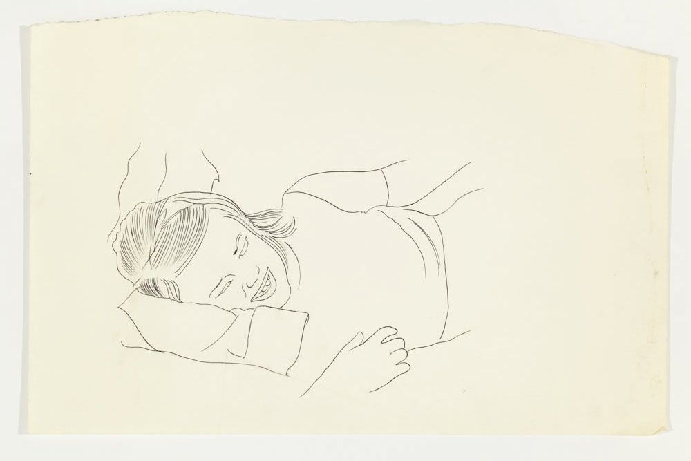Andy Warhol, Girl, Upper Torso Reclining, ca. 1957