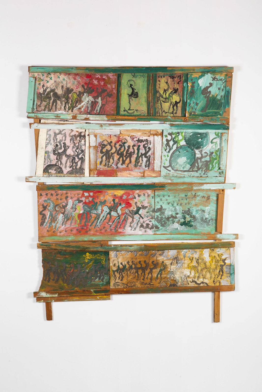 Purvis Young, Multi-panel Piece with Warriors, n.d.
