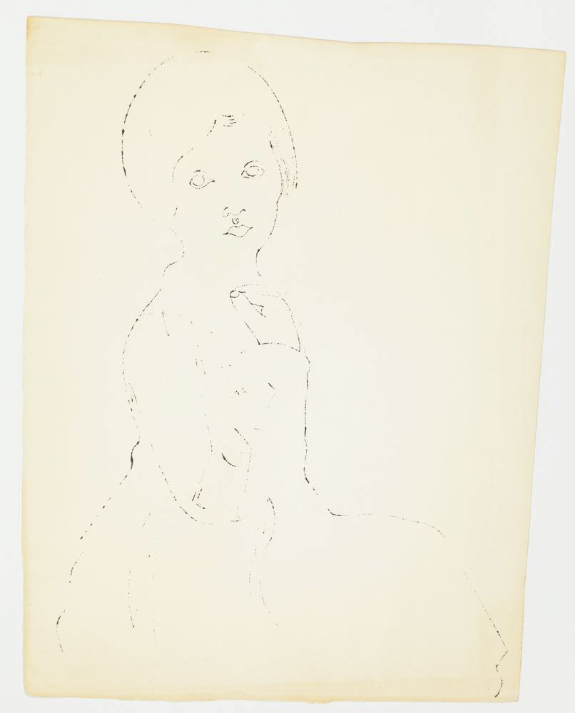 Andy Warhol, Upper Torso of Girl, Seated, ca. 1954