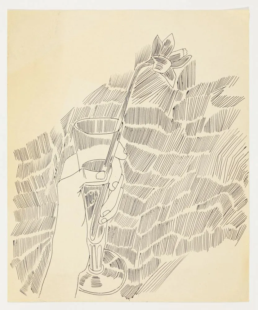 Andy Warhol, Hand With Flower, c. 1955