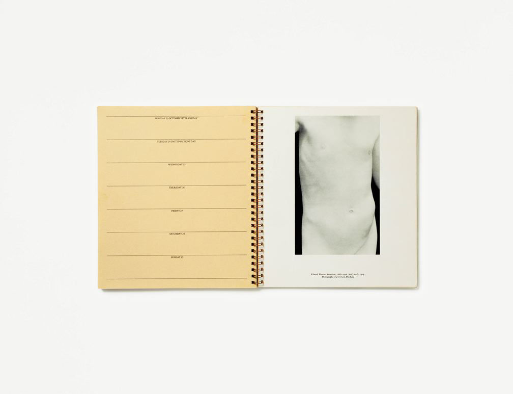 Anne Collier, Veterans Day (Nudes, 1972 Appointment Calendar, The Museum of Modern Art, New York, Edward Weston), 2011