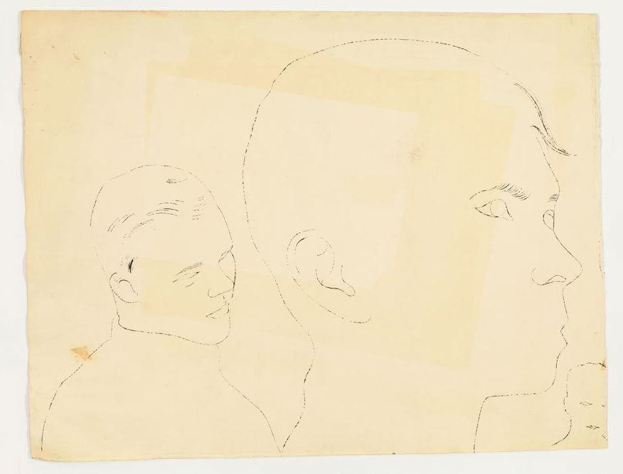Andy Warhol, Two Male Heads, ca. 1952