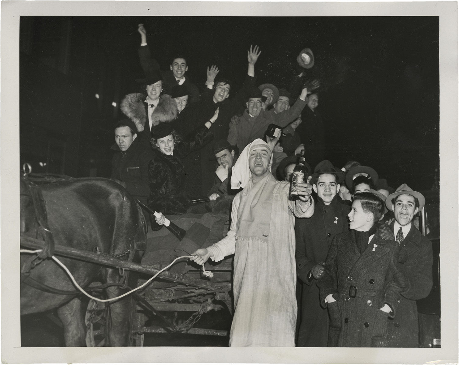 Weegee, New Year's Eve on Broadway, 1940