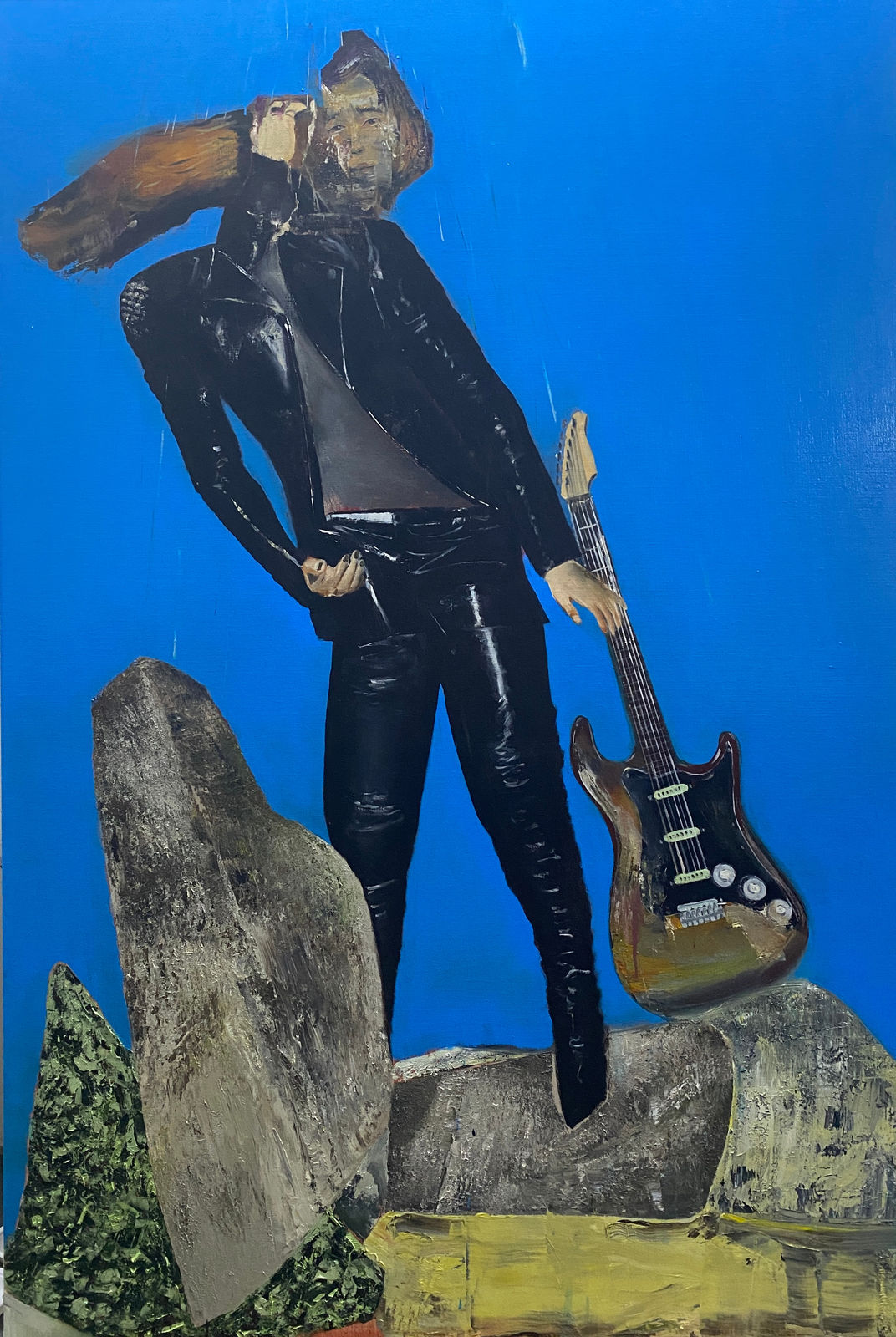 AHN Jisan, Burn the Rain, the Leather Man on the Rock 비를 태워라, 돌산 위 가죽 옷 남자, 2024