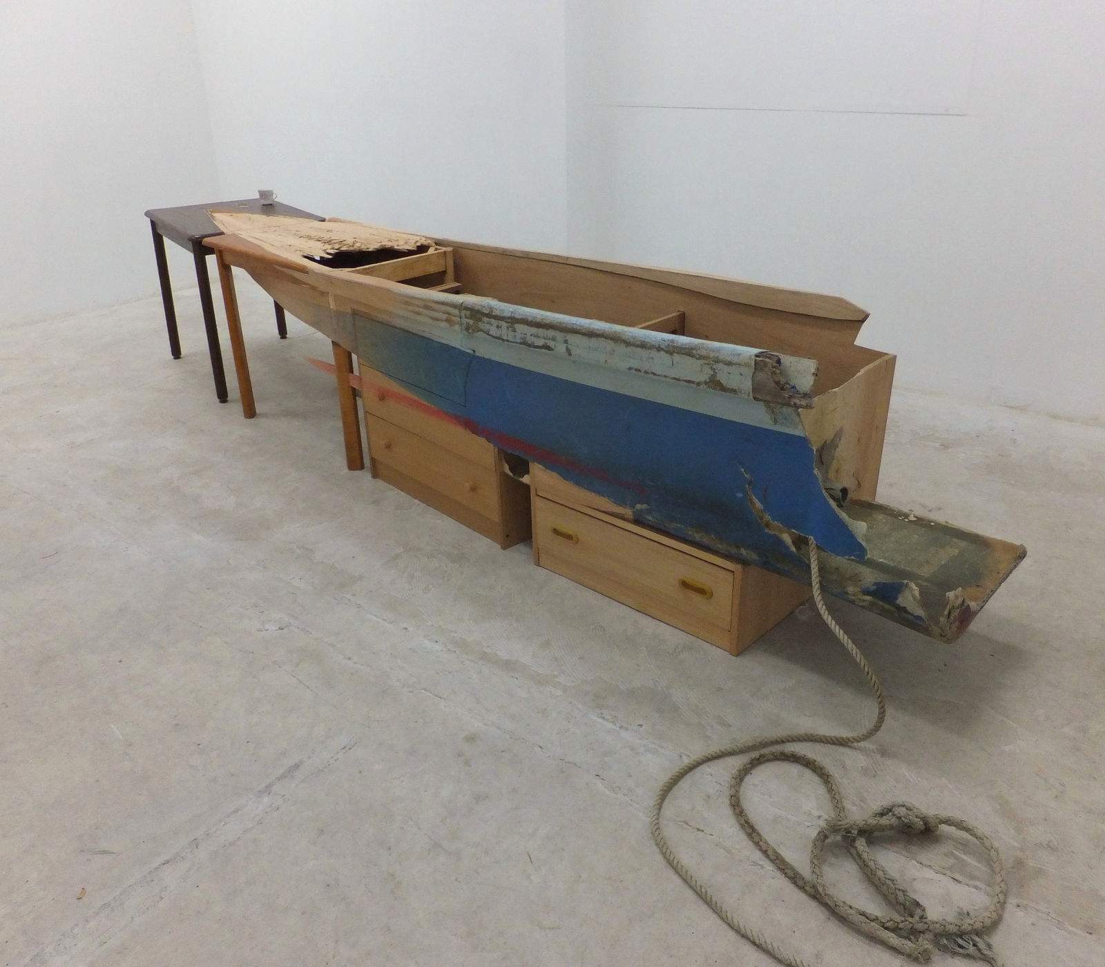 Aono FUMIAKI, Mending, Substitution, Consolidation, Incursion, Coupling, “Restoration of a Boat Collected in Ishinomaki, Miyagi, Japan, after the Great East Japan Earthquake and Tsunami” , 2012