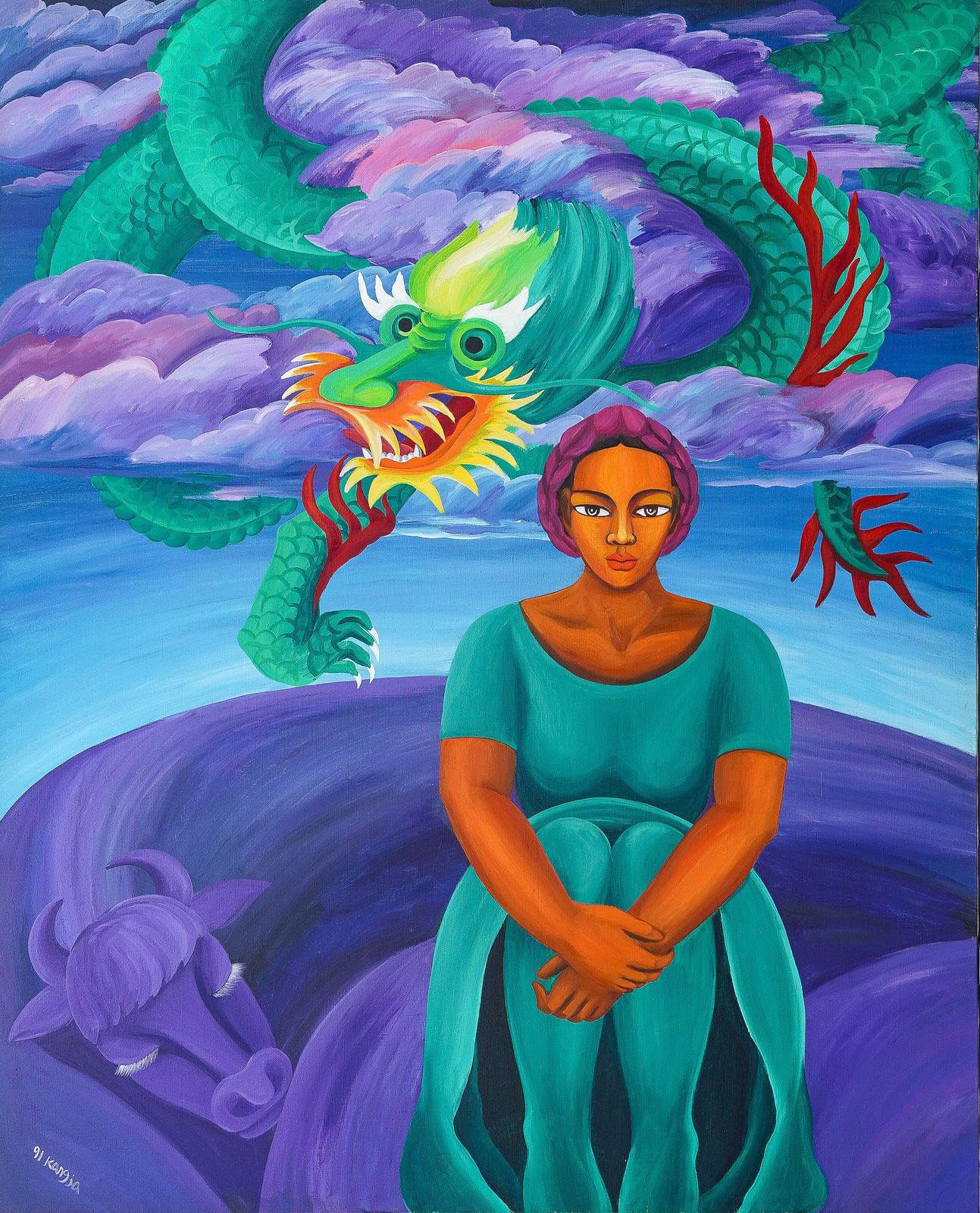 JUNG Kangja, Self Portrait with Dragon, 1991