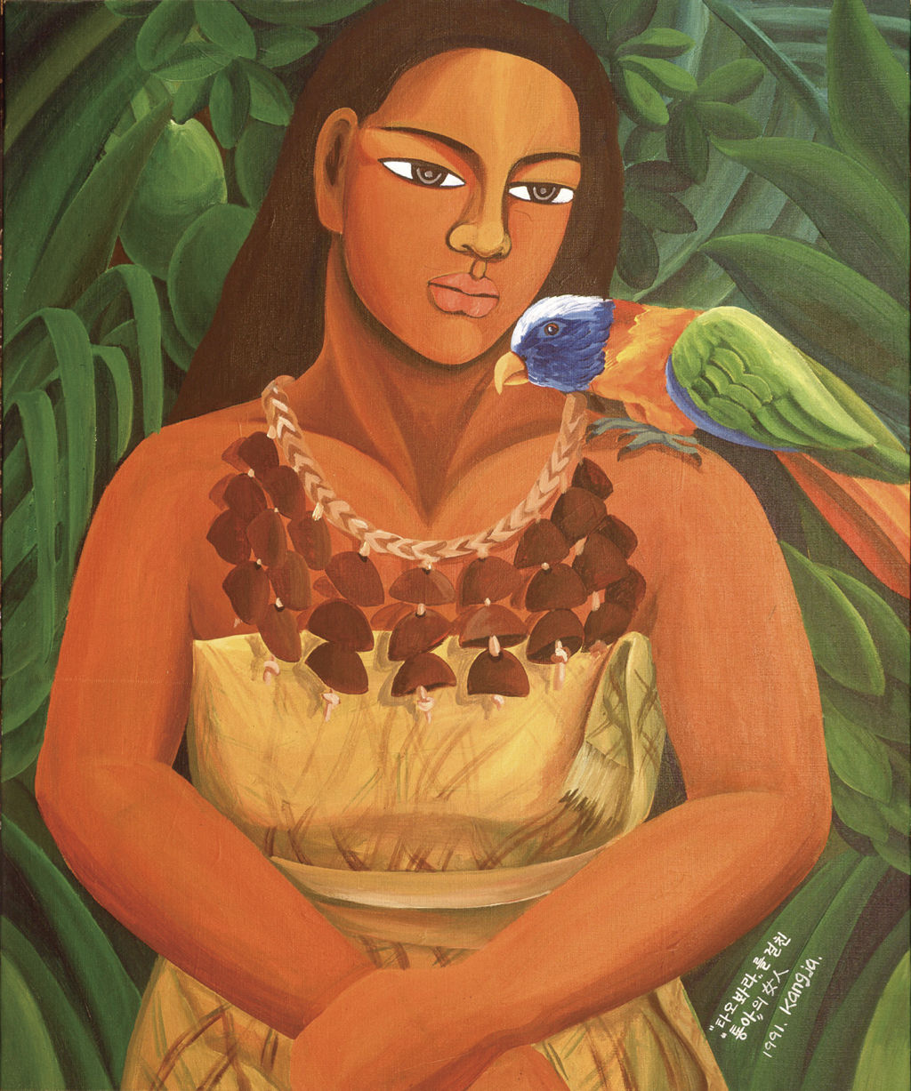 JUNG Kangja, Woman of "Tonga" with "Tapa Clothes", 1991