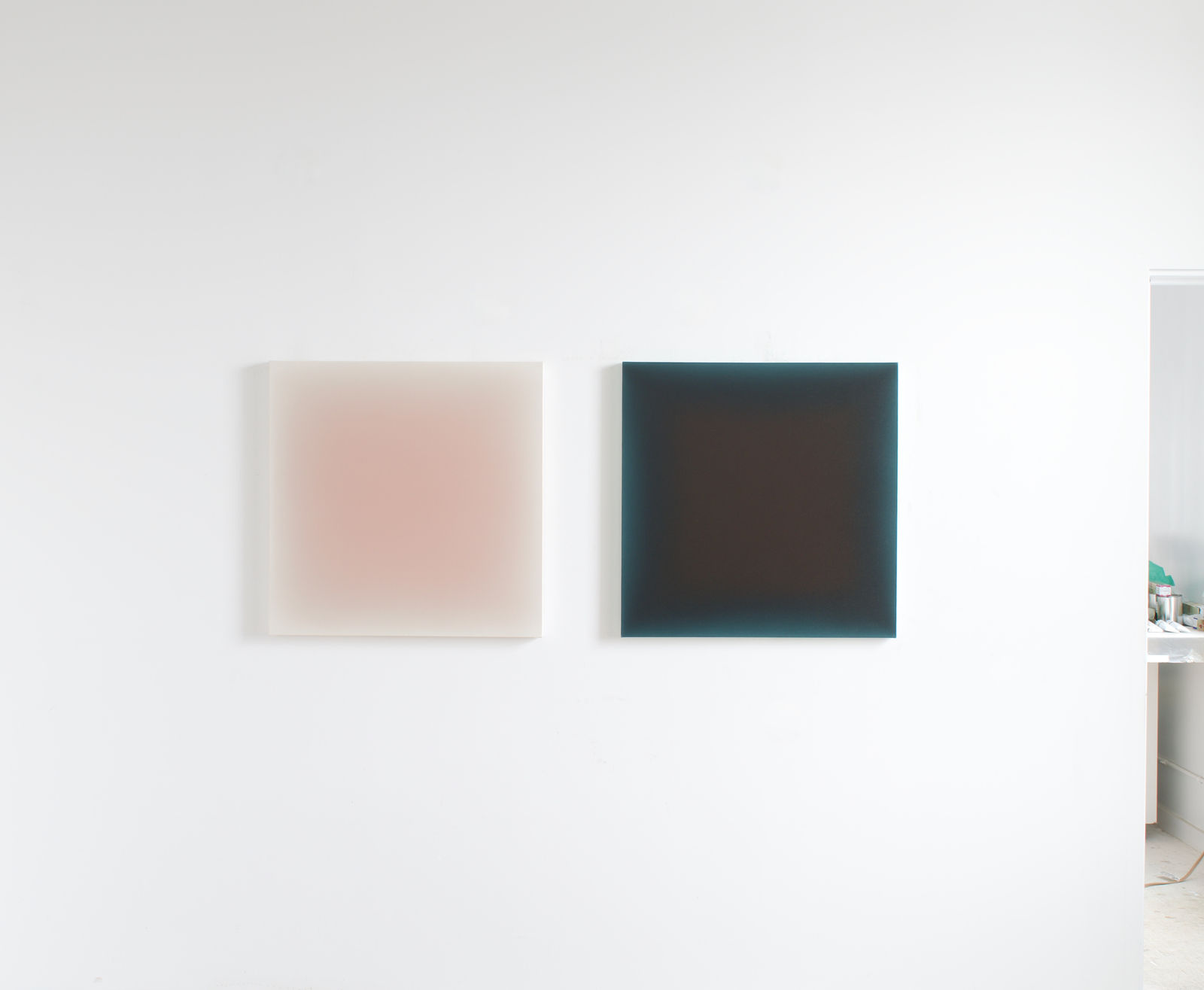 Gwen Hardie, 12.19.22, darkened venetian red on phthalo green, 2022