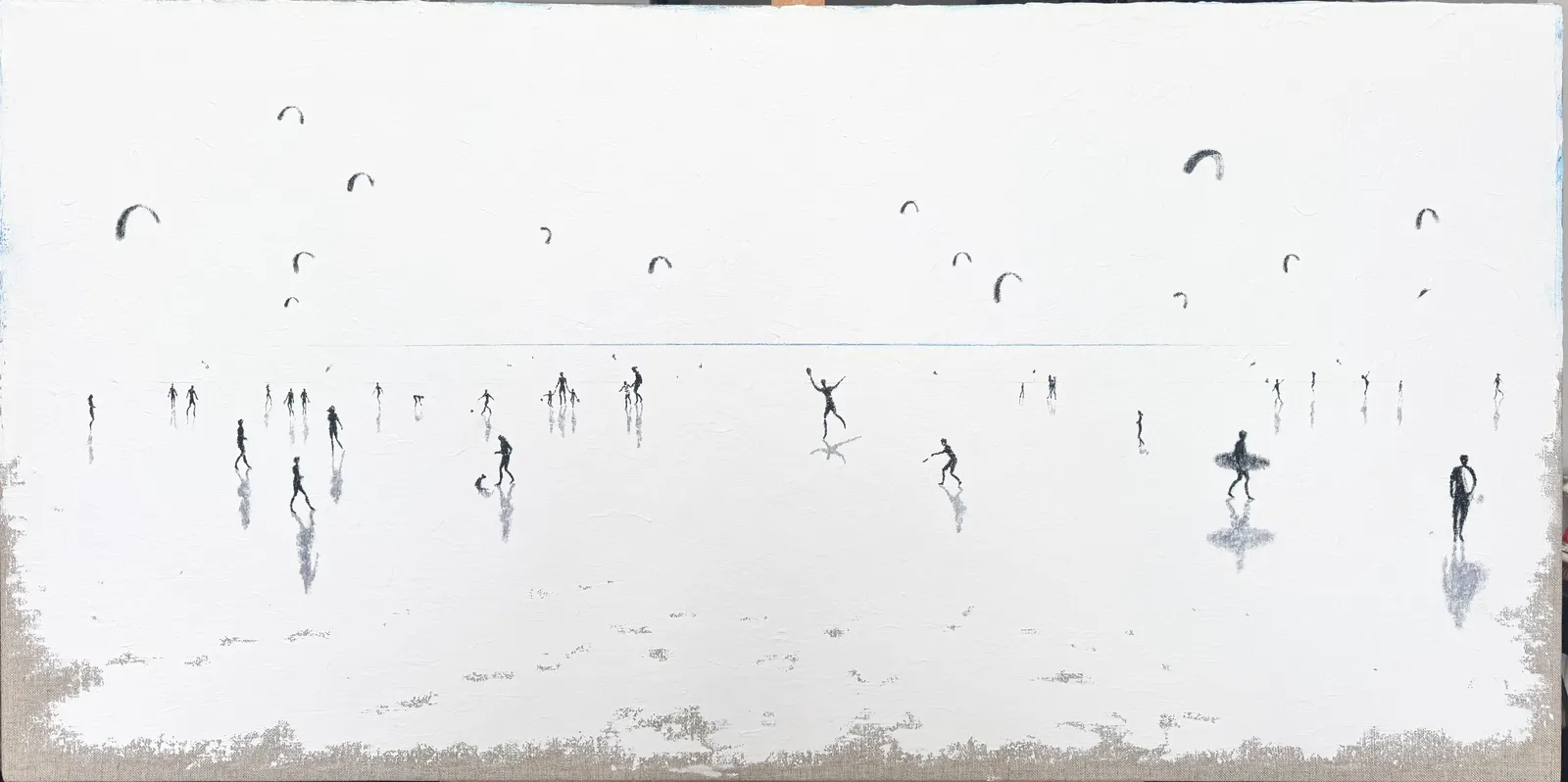 Eline de Jonge, Shadows on Sand Kitesurfers II