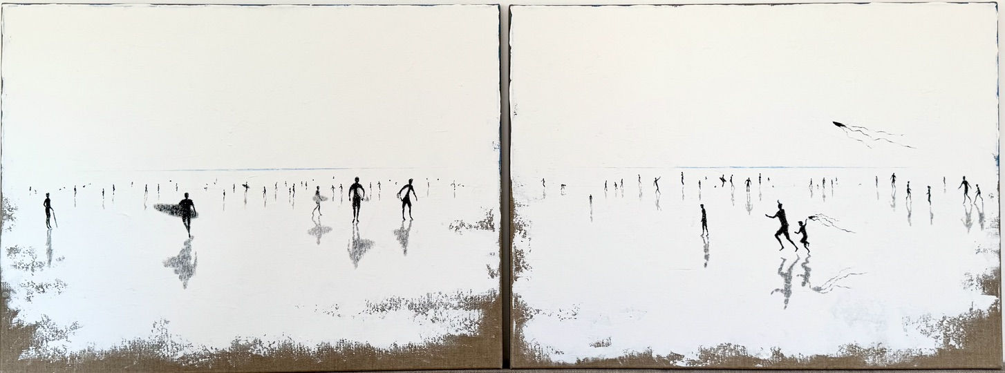 Eline de Jonge, Shadows on Sand - Surf & Kite