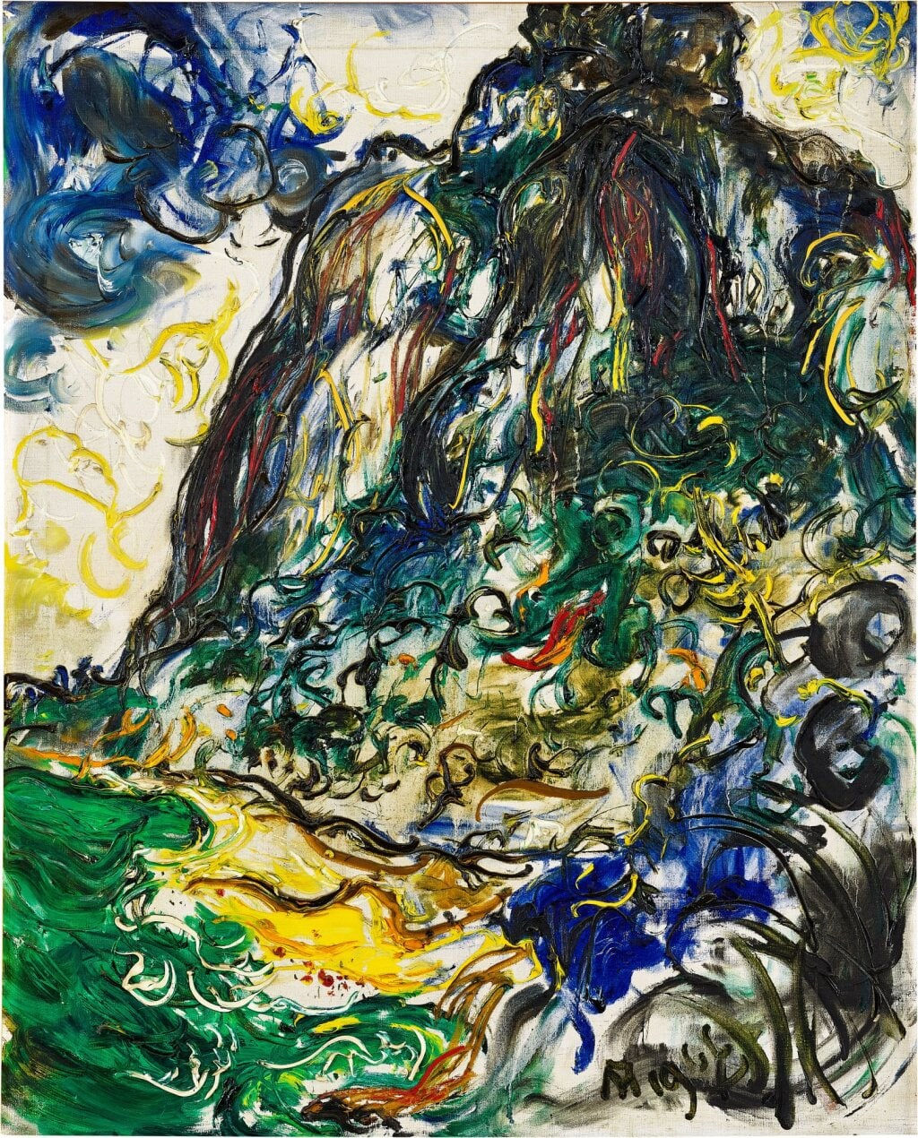 Affandi, Sun, Sea and Mountain, 1966