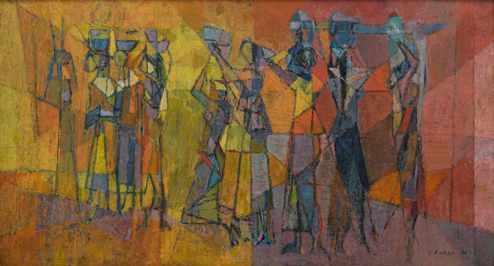 Ahmad Sadali, Wanita Pembawa Persembahan (Ladies with Offerings), 1959