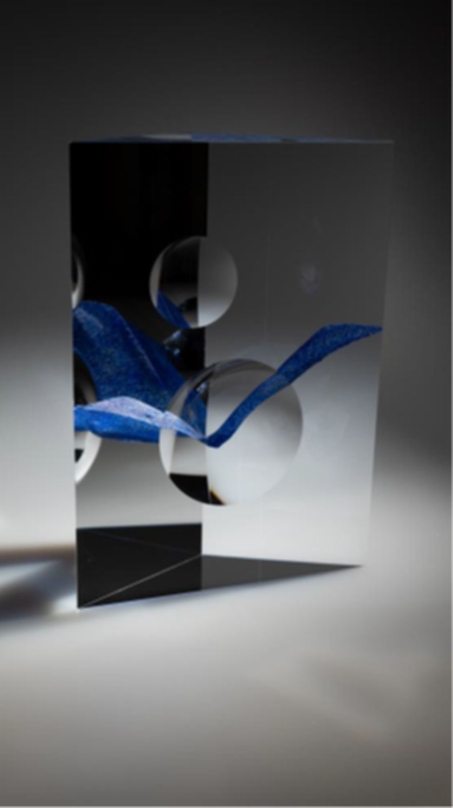 ANDREJ JAKAB, BIRD , 2012, Nr: 082202, Clear opt glass , 2 lenses and blue inner struct