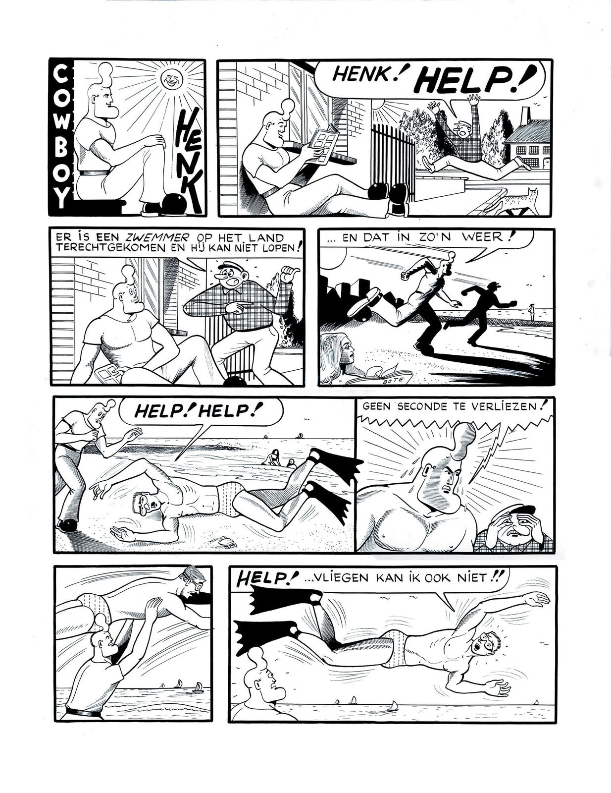 HERR SEELE/KAMAGURKA, COWBOY HENK: ZWEMMER OP HET LAND