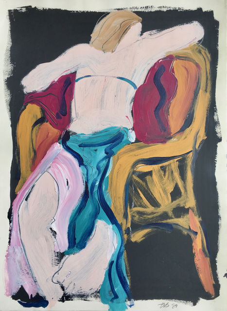 Freeman W. Butts, Woman resting on chair, 1989