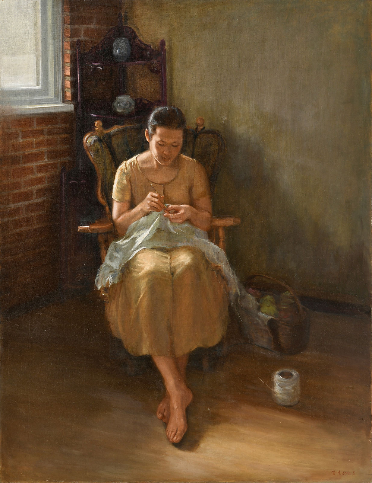 민경애 Min, Kyung Ae, 뜨개질하는 여인, 1995