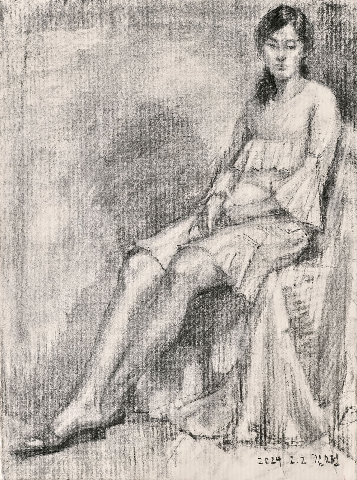 김소정 KIM, So Jeong, 여인 좌상 스케치, 2024