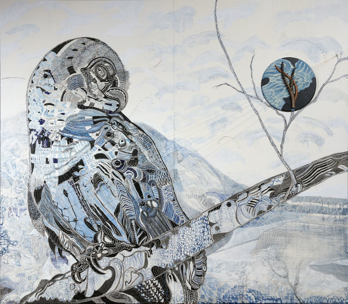 Joshua Yeldham, Owl of Yeomans Bay – Blue Moon, 2017