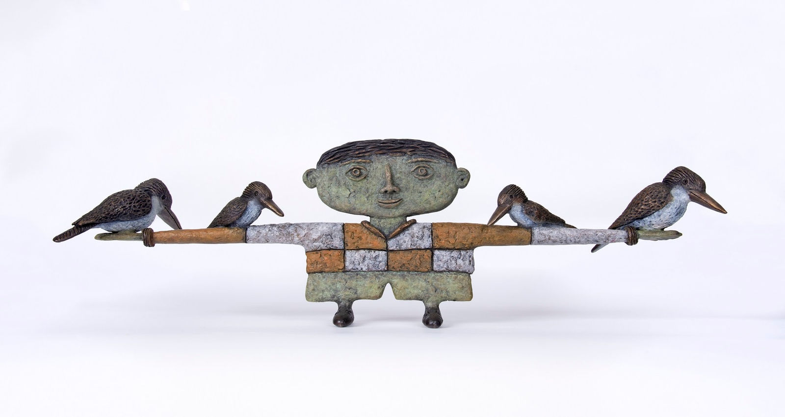 Dean Bowen, Boy with Kookaburra Family, 2023